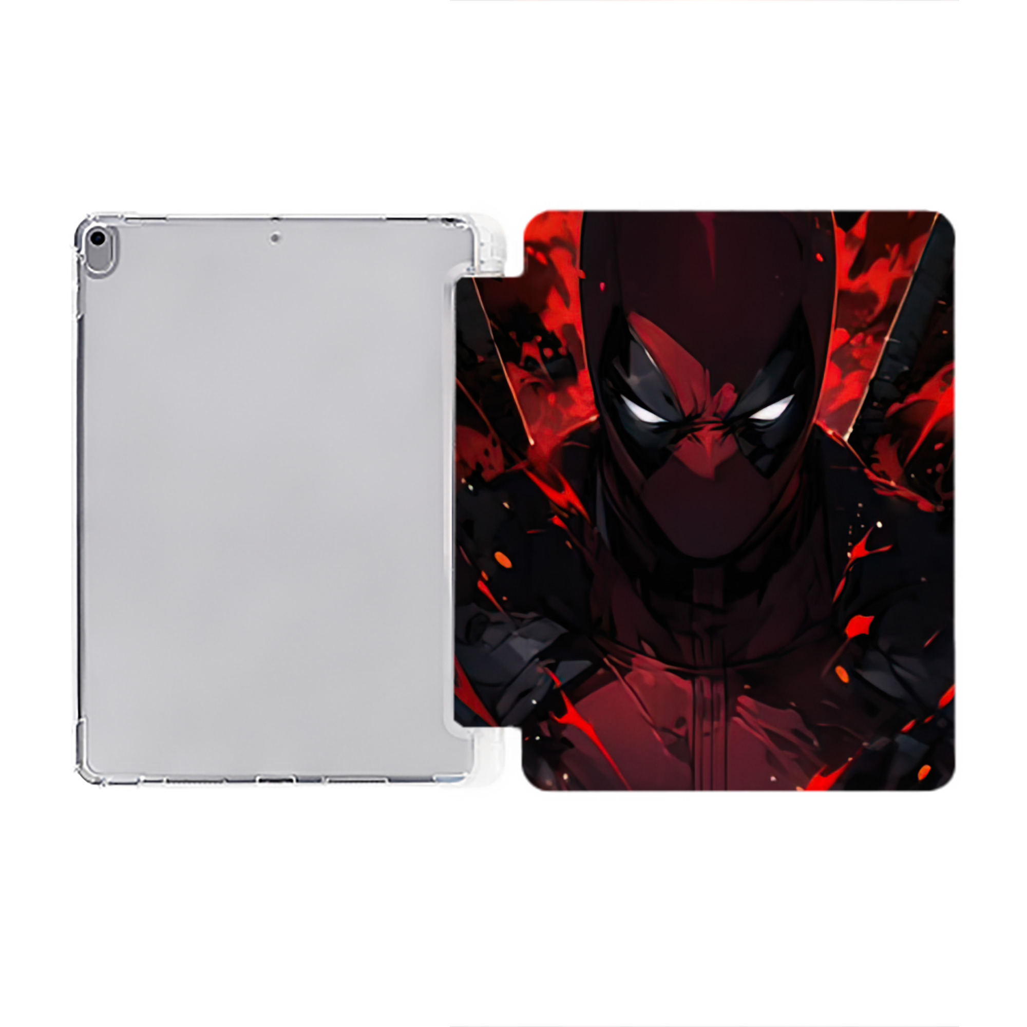 （画像用） Deadpool デッドプール IPad ケース ペン収納付き 三つ折りスタンド PUレザー×シリコン 対応機種9.5/10.5/10.9インチ